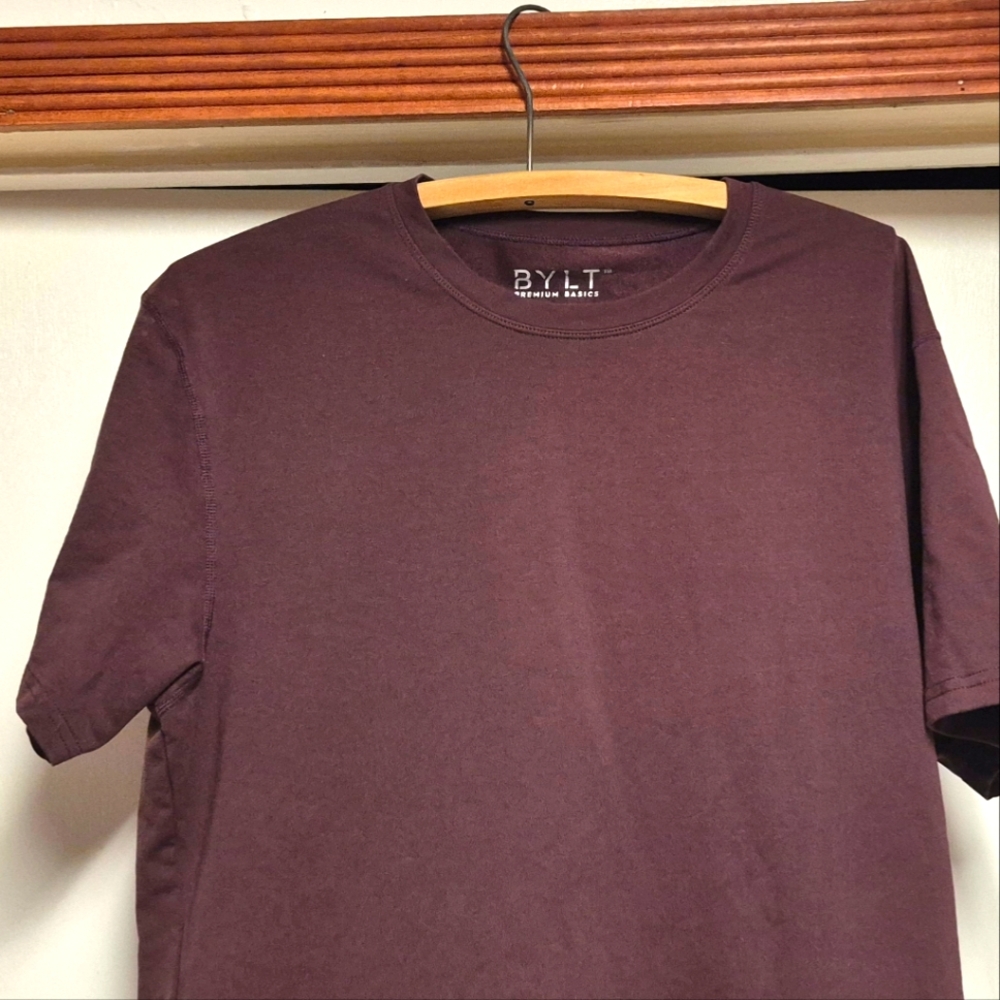 BYLT Basics Men's Maroon Split Hem T-Shirt